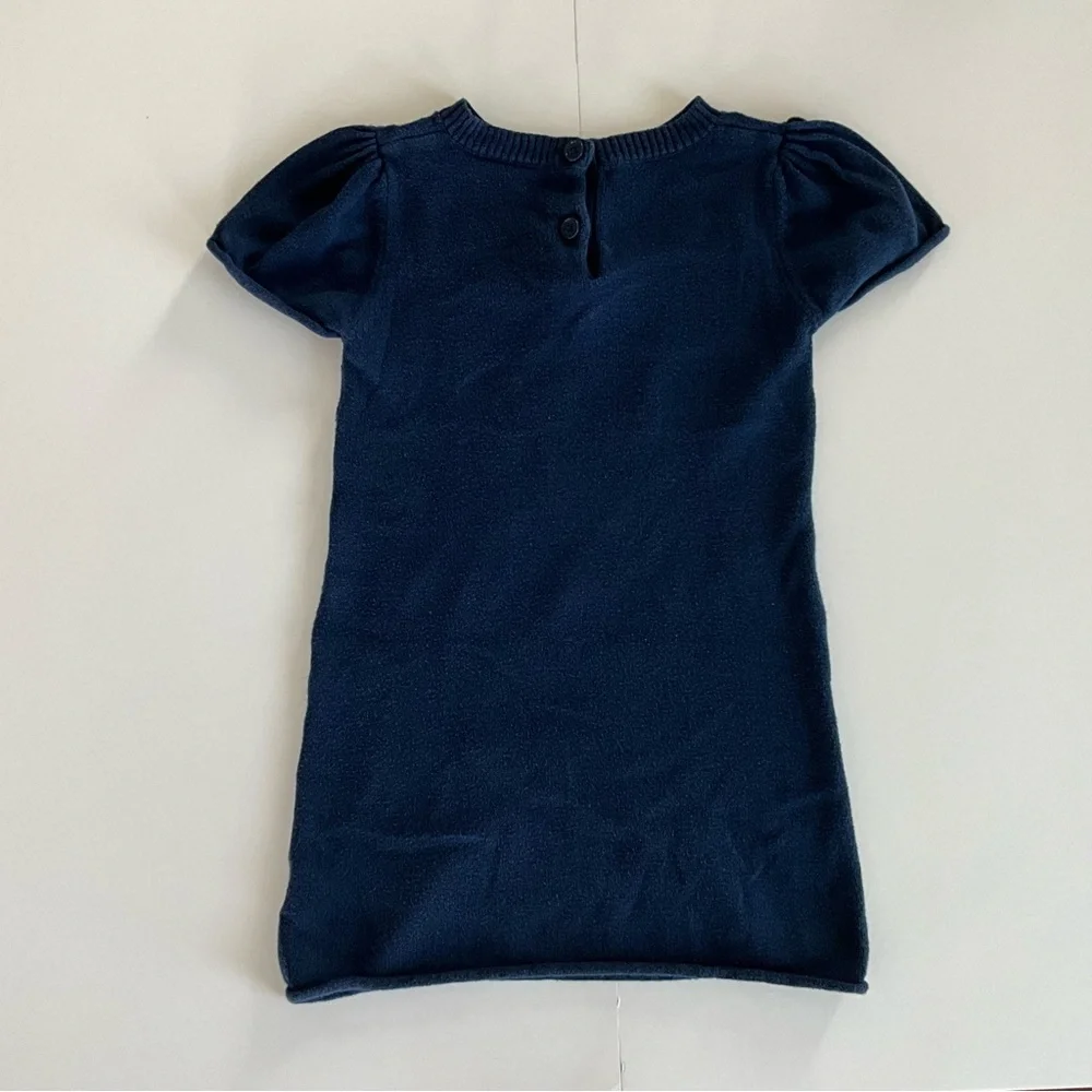 Crazy 8 Navy Dress with Teal and Lime Heart Pattern Girls Size 4T